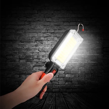 Prenosna LED COB Delo Svetlobe, Baklo Žaromet s Kavljem Posnetek USB Polnjenje Moči za 18650 Magnetni Svetilka Luč za Popravilo Avtomobila