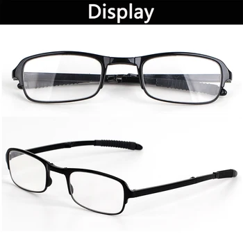 Prenosna Zložljiva Obravnavi Očala Moški Ženske Polno Prilagodljiv Okvir Presbyopic Očala Ultralahkimi, Črna 1.5 2.0 2.5
