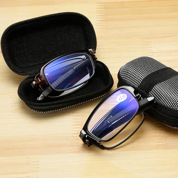 Prenosna Zložljiva Obravnavi Očala Moški Ženske Polno Prilagodljiv Okvir Presbyopic Očala Ultralahkimi, Črna 1.5 2.0 2.5