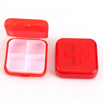 Prenosni 4 Reže Tabletke Medicine Polje Imetnik Shranjevanje Organizator Posodo Primeru Pill Box Razdelilniki Potovanja Pill Box