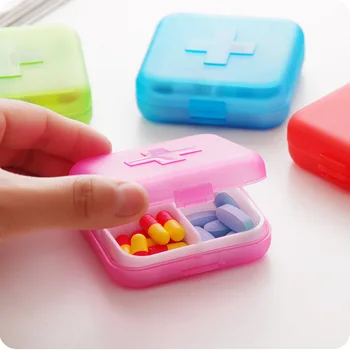Prenosni 4 Reže Tabletke Medicine Polje Imetnik Shranjevanje Organizator Posodo Primeru Pill Box Razdelilniki Potovanja Pill Box