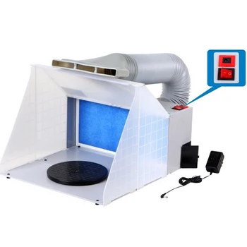 Prenosni Strokovno Airbrush Spray Stojnici Komplet z LED Svetlobo Airbrush Extractor Izpušnih plinov Filter Barve Kit za Model Obrti