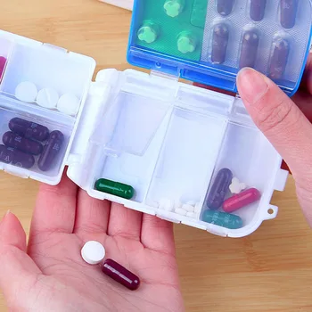 Prenosni Tabletke Organizator 8 Oddelkov Potovalne Medicine Polje Dnevno Tabletke Primeru Vitamini Posodo Ribjega Olja Plastičnih Splitters