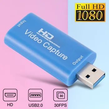 Prenosni USB 2.0, Audio Video Kartico za Zajemanje HDMI-združljiv z USB 2.0 HD 1080P video Snemanje Live Mini Card Pretvornik za PC TV