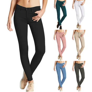 Preprost Suh Barva Jeans Ženska Priložnostne Visokih Slim-fit Stretch Dame Jeans Pomlad Novo Oprati Kavbojke Ženske 2020