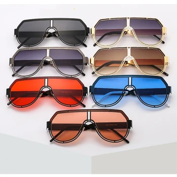 Prevelik kovinsko črna ženske moški sončna očala moda Gradient Objektiv ženska sončna Očala Vintage Retro zlitine Velik okvir očal je ženska