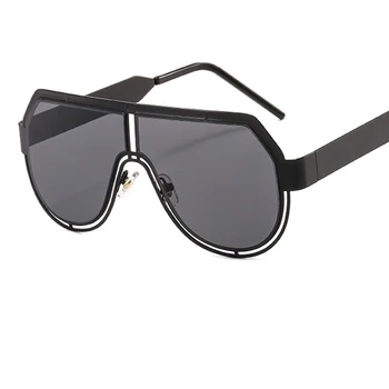 Prevelik kovinsko črna ženske moški sončna očala moda Gradient Objektiv ženska sončna Očala Vintage Retro zlitine Velik okvir očal je ženska