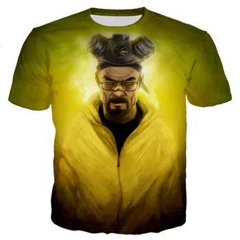 Prevelik Moški/ženske 2021 Nov Modni Kul Vrhovi 3D TV nadaljevanka Breaking Bad, Natisnjeni T-shirt Priložnostne Ulične Hip Hop Oblačila