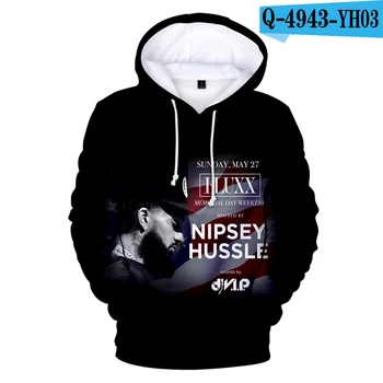 Prevelik Sweatshirts Nipsey Hussle Hoody Moški/Ženske Hip hop Kapičastih Pulover 3D Tiskanja Nipsey Hussle Moški Puloverji s kapuco Oblačila