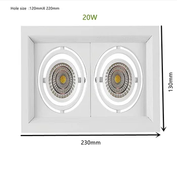 Prihranek energije 10W 20w AC110V-220V LED cob zatemniti Strop Downlight Vgradni LED Spot luči LED Za Domačo Razsvetljavo