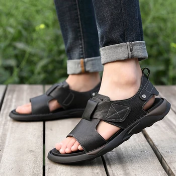 Priložnostne sandali moški 2021 poletje nova moda za moške plaži čevlji korejskem slogu različico anti-slip čarobno prilepite čevlji Dihanje sandali