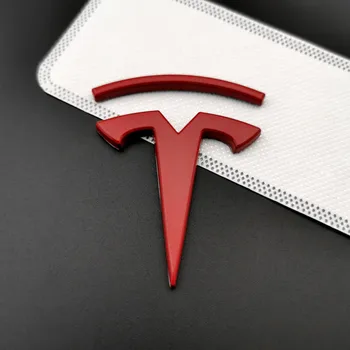 Primerna za Tesla Tesla Logotip Kovinski Avto Nalepke, Spremenjen Telo Označevanje Strani Nalepke, 3D Osebnost Ustvarjalne Avto Rep Oznaka