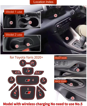 Primerni za Toyota Yaris 2020 2021 Anti-Slip Vrata Reža za Pokal Mat Spremembe za Hibridni GR Šport Slog Pribor Non-Slip Pad