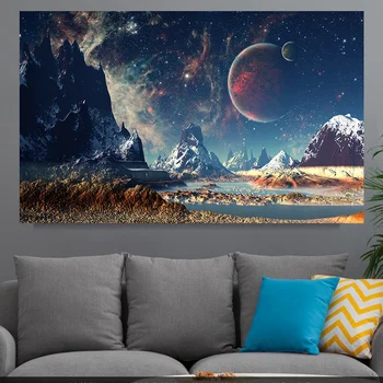 Prostor Exoplanet Galaxy Plakati, Vesolje, Zvezde, Planeti Krajine Platno, Slike in Tisk Stenskih slikah, za Dom Dekor Zidana