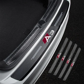 Prtljažniku avtomobila okrasne zaščitne nalepke Visoko kakovostnih ogljikovih vlaken tkanine Za Audi A3 A4 A5 A6 A7 A8 V3 V5 Q7 Q8 dodatki