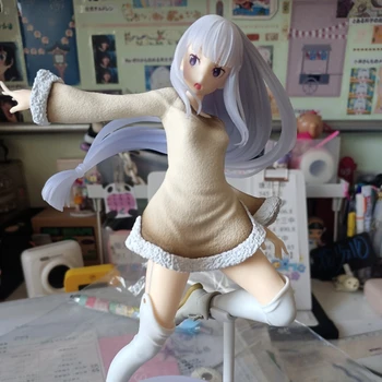 Prvotne prave Re:Nič kara Hajimeru Isekai Seikatsu Emilia 22 cm Dejanje Slika Anime Slika Model Igrače Slika Lutka Darilo