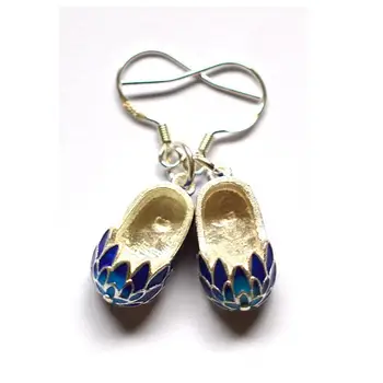 Prvotni načrt emajl porcelana obrti vezene čevelj obliko uho kavelj Kitajski barvita retro čar ženske srebrni nakit