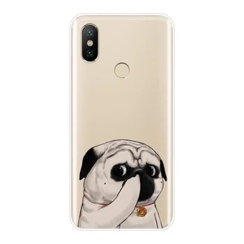 Pug Dog Mačka Hrbtni Pokrovček Za Xiaomi Mi A1 A2 Lite 8 SE Mi5 Mi6 Mi8 Mehki Silikonski Primeru Telefon Za Xiaomi Mi 5 5C 5S 5X 6 6X Plus