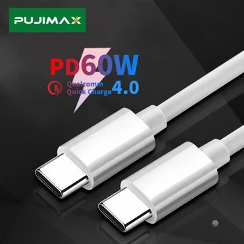 PUJIMAX PD 60 W USB-C do USB Tip-C Kabel QC4.0 3.0 Hitro Polnjenje Podatkovnega Kabla za Macbook Samsung S9 Plus USB C Kabel za Huawei P30