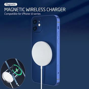 Qi-ja 15W Magnetni Brezžični Polnilnik Hitro Polnjenje Magnet Telefon Tipke Za iPhone 12 11 X XS XR 7 8 Plus Huawei Xiaomi Mi LG Samsung