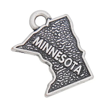 RAINXTAR Debelo Zlitine Ameriški državi Minnesota Zemljevid Čare Nakit Iskanje Letnik Čare 14*17 mm AAC1188