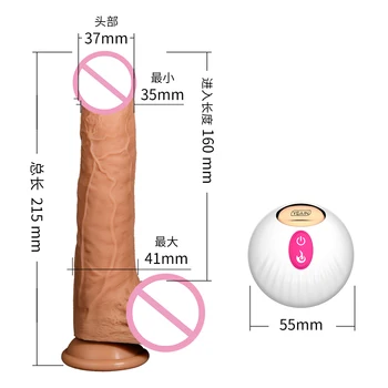 Realističen dildo samodejno krči Swing penis Vibrator Veliko analni Dildo Daljinski upravljalnik penis Sesalni Sex Igrača za Žensko petelin