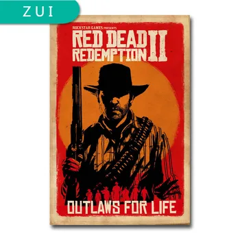 Red Dead Redemption 2 Igra Platno Plakat Wall Art Tisk Slikarstvo 20x30 60x90cm Ozadje Dekorativne Stenske Slike za dnevno Sobo