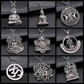 Religija Nakit Budizem Buda Ogrlico, Obesek Om Joga Simbol, Ogrlico, Obesek, Lotus Drevo Okrasek Darilo