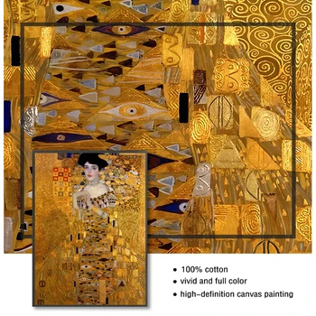 Reprodukcije Platno Tiska Za Dnevno Sobo Portret Adele Bloch Platna Slike Na Steni Gustav Klimt, Ki Jih Poljub Slike