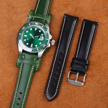 Resnično pravo Usnje Watch Trak za Rolex SUBMARINER Omega Watch manšeta 18 mm 20 mm 21 mm 22 mm black brown pladenj watchband