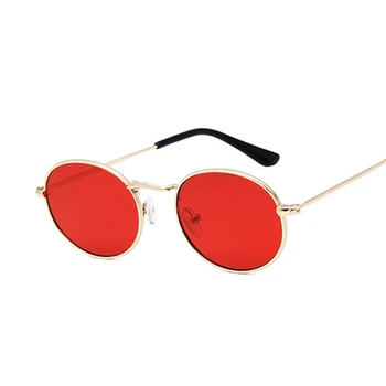 Retro Okrogla Sončna Očala Ženske Letnik Blagovne Znamke Classic Ženska Sončna Očala Luksuzni Majhno Ovalno Ogledalo Moda Oculos De Sol Gafas