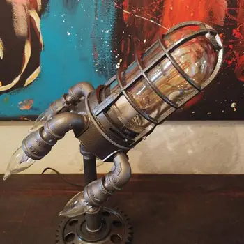 Retro Steampunk Raketa Lučka za Zgodnje očetovski Dan Festivala LED Tabela Kul Raketa Noč Luč Za Domačo Pisarno Dekoracijo Vroče Prodaje