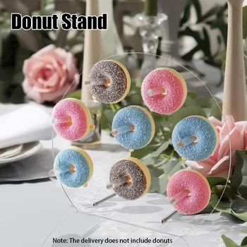 Reusable Birthday Wall Display Rack Donut Stand Home Onion Ring Stable Table Top Wedding Party Baby Shower Acrylic Holder Clear