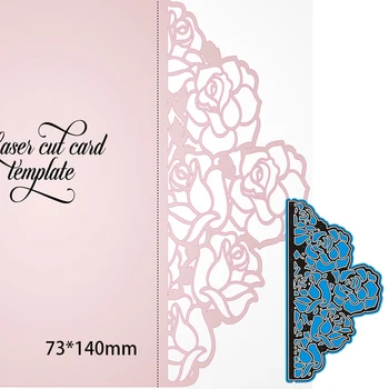 Rezanje Umre Rose Cvet Kovin in Znamk Šablona za DIY Scrapbooking Foto Album Okrasni Papir, Kartice za 7,3*14 cm