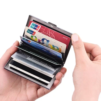 RFID Anti-theft Imetnik Kreditne Kartice iz Nerjavečega Jekla Mini Denarnice Denarnica Ženske Moški Poslovna Potovanja Banka Kartico Varnosti Primeru