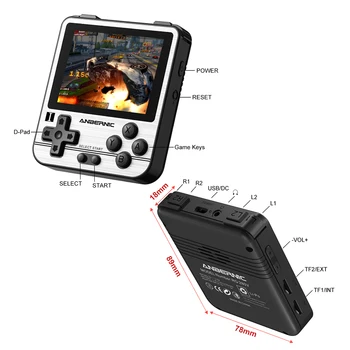 RG280V Ročno Igralno Konzolo 16GB Retro Prenosni Žep Igra Igralec z Stereo Zvočniki + TF Igra Kartice Pribor