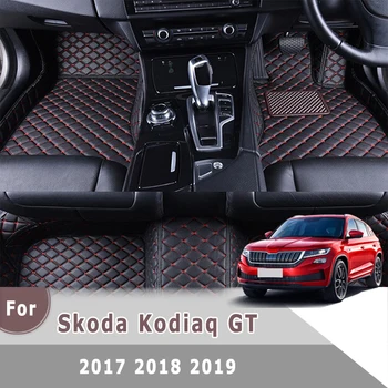 RHD Preproge Avto predpražnike Za Skoda Kodiaq GT 2019 2018 2017 Floorliners Umetnega Usnja Dekoracijo Avtomobilske Prevleke po Meri