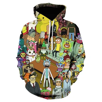 Ricky Hoodies 3D Tiskanih Moški Majica Fashion 2021 Priložnostne Hip Hop Ulične risank anime Hoodie mens oblačila oversize
