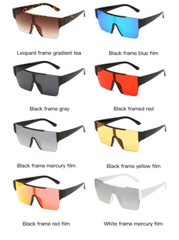 Rimless Enem Kosu Kvadratnih Sončna Očala Za Ženske Oversize Ravno Sončna Očala Moških Vintage Bela Srebrna Ogledalo Odtenki Ins Vroče Očala