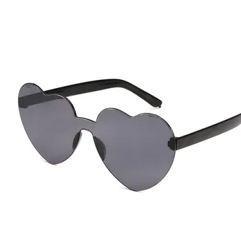 Rimless Srce Sončna Očala Ženske Prevelik Sončna Očala 2021 Modni Odtenki Za Moške Vintage Retro Očala Očala Gafas De Sol