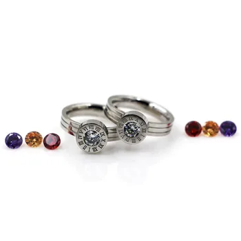 Rimske Številke Crystal Ring 4 MM iz Nerjavečega Jekla, 4 Barvni Žensk Obroč Klasično Eleganten Zlata Barva Poročni Nakit Trgovini R729