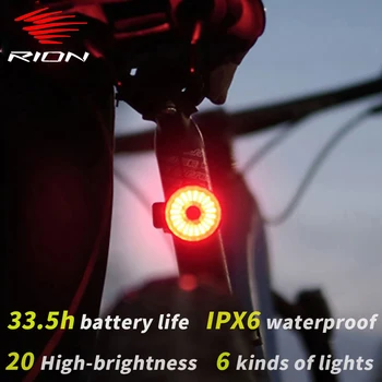 RION Multi Razsvetljavo Načini Luč Izposoja LED polnjenje USB Kolesarske Luči Flash Rep Zadaj MTB Svetlobe IPX6 Nepremočljiva Dodatki