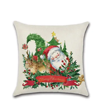 Risanka Božič Perilo Blazine Pokrov Dekorativne Prevleke Lepe Božično Drevo Santa Claus 45*45 cm Vzglavnik