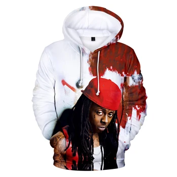 Risanka Način Hip Hop Lil Wayne 3D Hoodiesmen/ženske Modni Hip-hop Priložnostne Rapper Lil Wayne Vroče