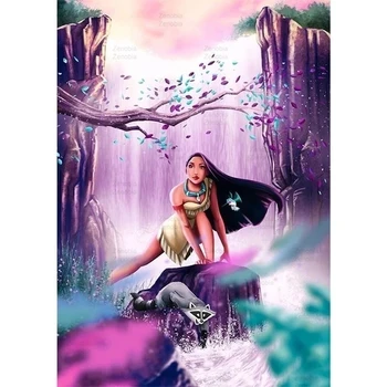 Risanka Pocahontas Diamond Slikarstvo 5D Diy Polni Sveder Vezenje Mozaik Navzkrižno Šiv Obrti in Umetnosti za Otroke, Soba Dekoracijo Doma