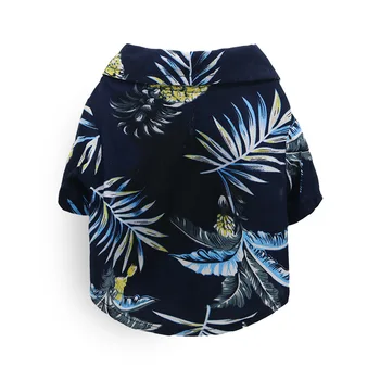 Risanka Tiskanja Oblačila Za Pse, Majica Trendy Pet Oblačila Majhne Pse Obleko Modne Hawaiian Slog Francoski Buldog Modra Ropa Par Perro
