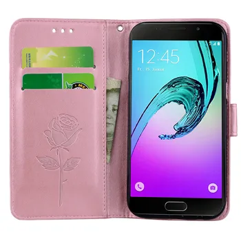 Rose Cvet Primeru Telefon Za Samsung Galaxy A5 2017 Primeru Flip Denarnice Pokrovček Za Samsung 5 A3 2017 Primerih Galaxy A3 A5 2016 Coque