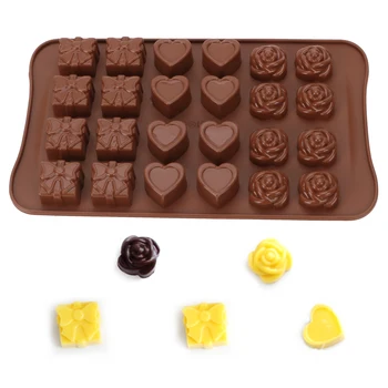 Rose Ljubeče Srce Oblike Čokolada Plesni Non-Stick Torto Silikonsko Plesni 3D Hrane Plesni in Jelly Candy Plesni