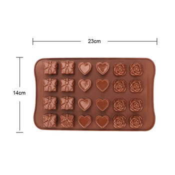 Rose Ljubeče Srce Oblike Čokolada Plesni Non-Stick Torto Silikonsko Plesni 3D Hrane Plesni in Jelly Candy Plesni
