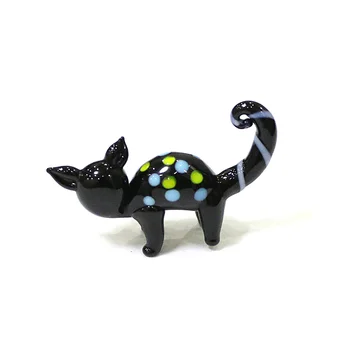 Ročno Murano Stekla Mačka Miniaturne Figurice Japonski Slog Doma Namizni Kawaii Dekoracijo Srčkan Hišne Živali, Okraski Za Otroke